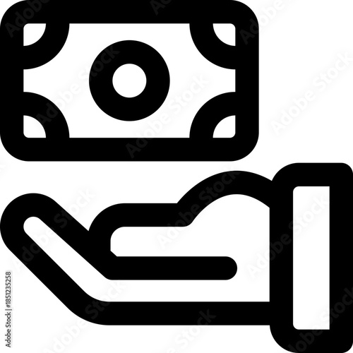 get money line icon. Clean and minimalist vector icon for websites, mobile apps, presentations, and logos. Fully scalable and customizable for any project.