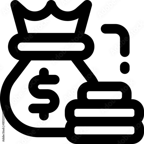 deposit line icon. Clean and minimalist vector icon for websites, mobile apps, presentations, and logos. Fully scalable and customizable for any project.