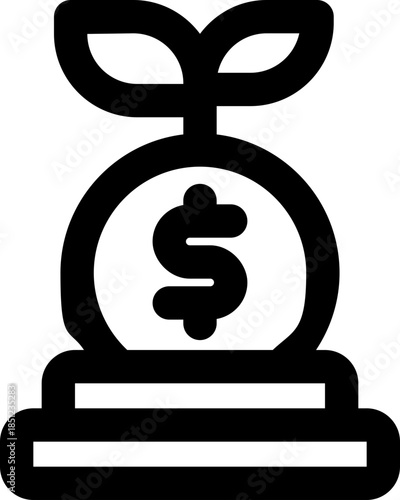 investment line icon. Clean and minimalist vector icon for websites, mobile apps, presentations, and logos. Fully scalable and customizable for any project.