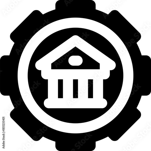 banking system glyph icon. Strong and solid vector icon for websites, mobile interfaces, presentations, and visual branding. High quality and easy to edit.