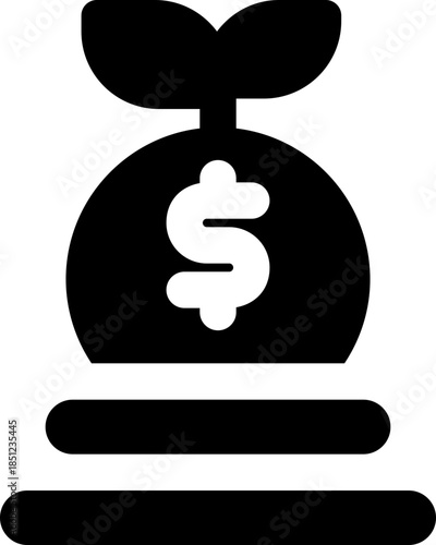 investment glyph icon. Strong and solid vector icon for websites, mobile interfaces, presentations, and visual branding. High quality and easy to edit.