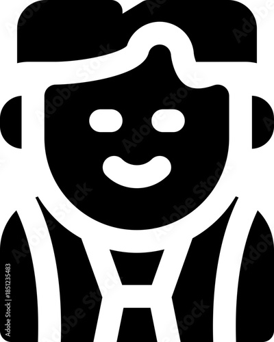 banker glyph icon. Strong and solid vector icon for websites, mobile interfaces, presentations, and visual branding. High quality and easy to edit.