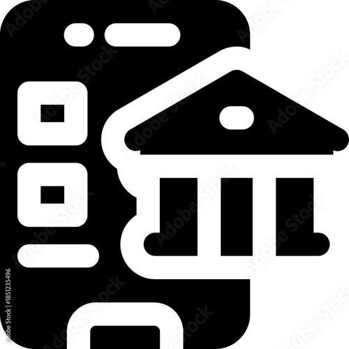 Free Download banking app glyph icon. Strong and solid vector icon for websites, mobile interfaces, presentations, and visual branding. High quality and easy to edit. - GFXLoad