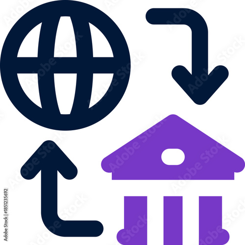 global banking duotone icon. Sleek and modern vector icon for websites, mobile apps, marketing materials, and corporate design. Fully scalable and ready to use.