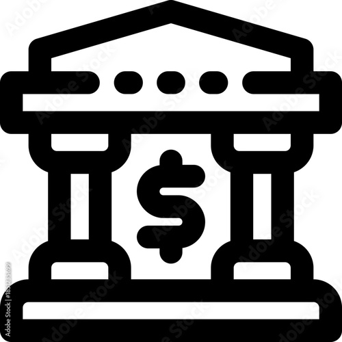 bank line icon. Clean and minimalist vector icon for websites, mobile apps, presentations, and logos. Fully scalable and customizable for any project.