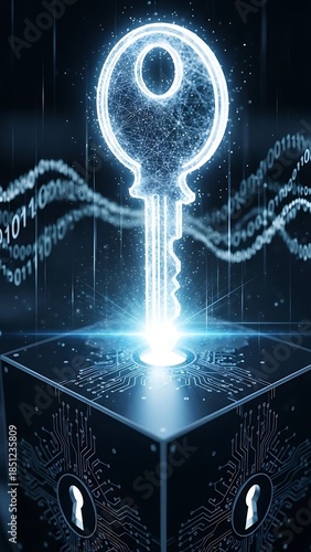 Unlock powerful cybersecurity with a digital key, guarding your data and privacy in a modern, secure network with advanced encryption technology