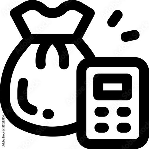 budget line icon. Clean and minimalist vector icon for websites, mobile apps, presentations, and logos. Fully scalable and customizable for any project.