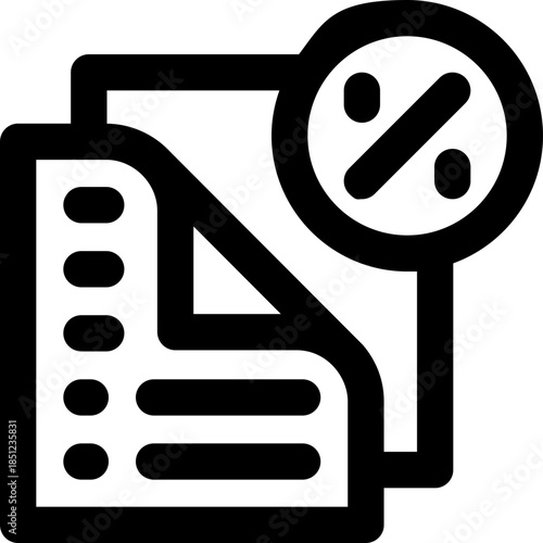 percentage line icon. Clean and minimalist vector icon for websites, mobile apps, presentations, and logos. Fully scalable and customizable for any project.