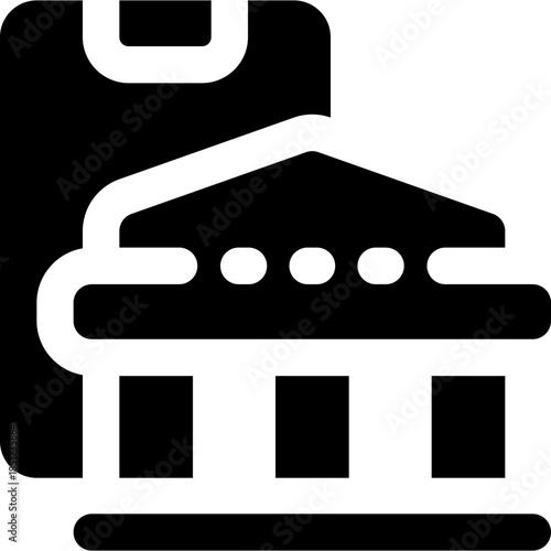 mobile banking glyph icon. Strong and solid vector icon for websites, mobile interfaces, presentations, and visual branding. High quality and easy to edit.