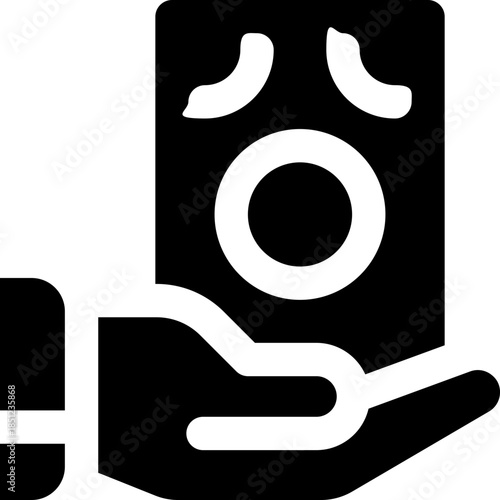 cash glyph icon. Strong and solid vector icon for websites, mobile interfaces, presentations, and visual branding. High quality and easy to edit.