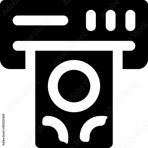 atm glyph icon. Strong and solid vector icon for websites, mobile interfaces, presentations, and visual branding. High quality and easy to edit.