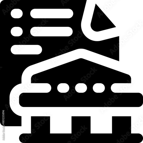 document glyph icon. Strong and solid vector icon for websites, mobile interfaces, presentations, and visual branding. High quality and easy to edit.