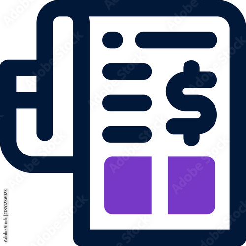 invoice duotone icon. Sleek and modern vector icon for websites, mobile apps, marketing materials, and corporate design. Fully scalable and ready to use.