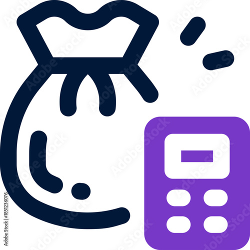 budget duotone icon. Sleek and modern vector icon for websites, mobile apps, marketing materials, and corporate design. Fully scalable and ready to use.