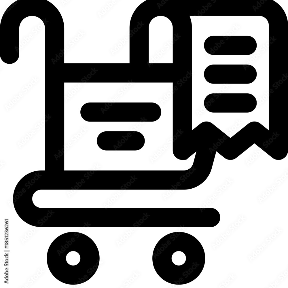 Obraz premium checkout bill line icon. Clean and minimalist vector icon for websites, mobile apps, presentations, and logos. Fully scalable and customizable for any project.