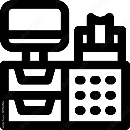 cash register line icon. Clean and minimalist vector icon for websites, mobile apps, presentations, and logos. Fully scalable and customizable for any project.