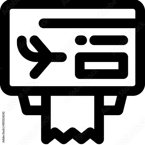 electronic ticket line icon. Clean and minimalist vector icon for websites, mobile apps, presentations, and logos. Fully scalable and customizable for any project.