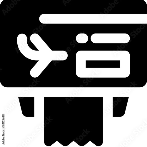 electronic ticket glyph icon. Strong and solid vector icon for websites, mobile interfaces, presentations, and visual branding. High quality and easy to edit.