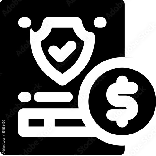 insurance glyph icon. Strong and solid vector icon for websites, mobile interfaces, presentations, and visual branding. High quality and easy to edit.