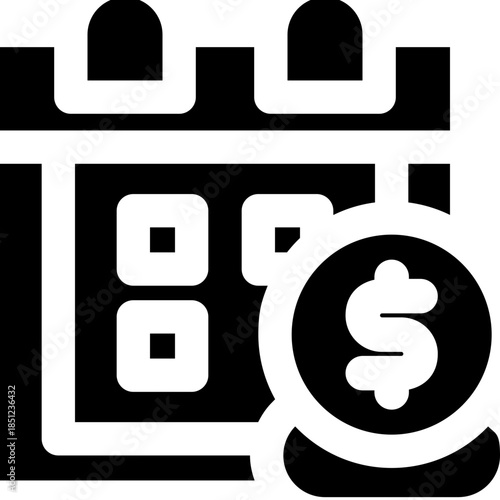 installment glyph icon. Strong and solid vector icon for websites, mobile interfaces, presentations, and visual branding. High quality and easy to edit.