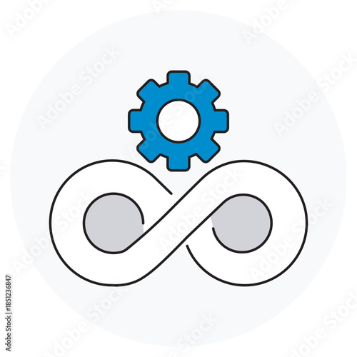 Devops Icon, DevOps Pipeline, Cloud Automation, Continuous Deployment, Infrastructure Management, vector