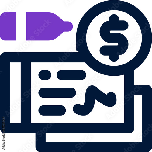 paycheck duotone icon. Sleek and modern vector icon for websites, mobile apps, marketing materials, and corporate design. Fully scalable and ready to use.