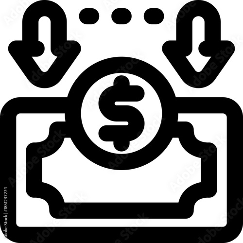 cash flow line icon. Clean and minimalist vector icon for websites, mobile apps, presentations, and logos. Fully scalable and customizable for any project.