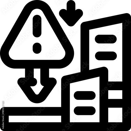 bankruptcy line icon. Clean and minimalist vector icon for websites, mobile apps, presentations, and logos. Fully scalable and customizable for any project.