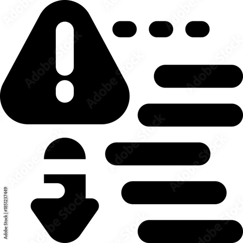 risk glyph icon. Strong and solid vector icon for websites, mobile interfaces, presentations, and visual branding. High quality and easy to edit.