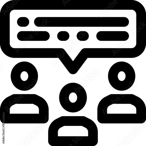 forum line icon. Clean and minimalist vector icon for websites, mobile apps, presentations, and logos. Fully scalable and customizable for any project.