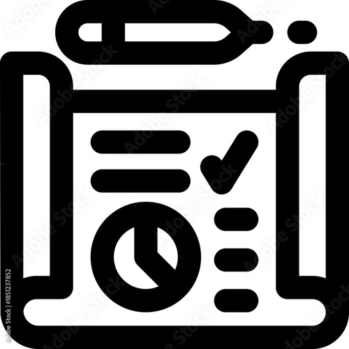 business plan line icon. Clean and minimalist vector icon for websites, mobile apps, presentations, and logos. Fully scalable and customizable for any project.