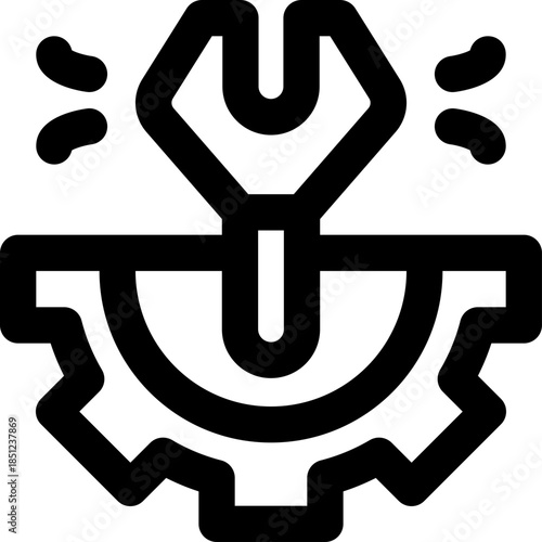 management service line icon. Clean and minimalist vector icon for websites, mobile apps, presentations, and logos. Fully scalable and customizable for any project.