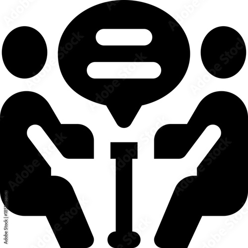 conversation glyph icon. Strong and solid vector icon for websites, mobile interfaces, presentations, and visual branding. High quality and easy to edit.