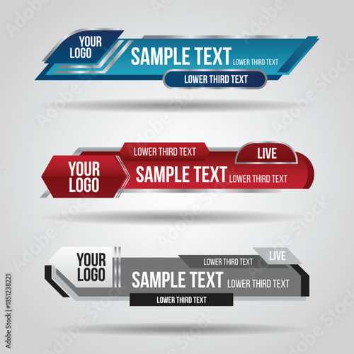 Modern lower third broadcast graphics templates for news sports and television production