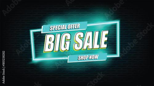 Vibrant neon big sale advertisement