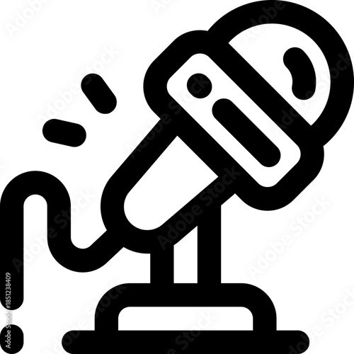 microphone line icon. Clean and minimalist vector icon for websites, mobile apps, presentations, and logos. Fully scalable and customizable for any project.