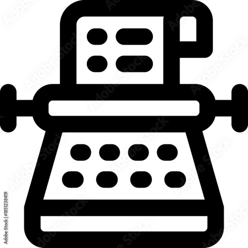 typewriting line icon. Clean and minimalist vector icon for websites, mobile apps, presentations, and logos. Fully scalable and customizable for any project.