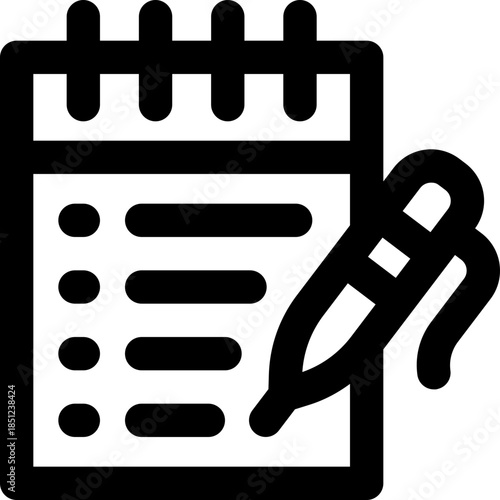 notebook line icon. Clean and minimalist vector icon for websites, mobile apps, presentations, and logos. Fully scalable and customizable for any project.