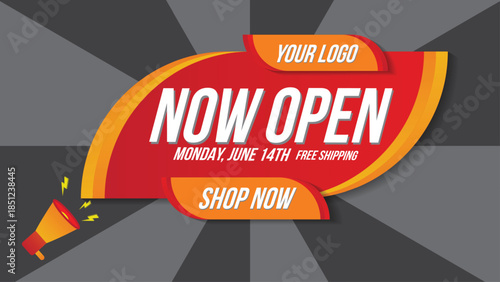 Now open grand opening advertisement