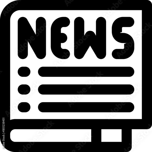 newspaper line icon. Clean and minimalist vector icon for websites, mobile apps, presentations, and logos. Fully scalable and customizable for any project.