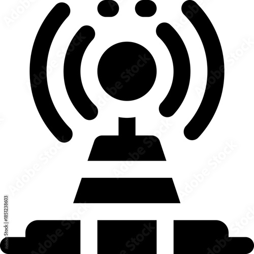 broadcast glyph icon. Strong and solid vector icon for websites, mobile interfaces, presentations, and visual branding. High quality and easy to edit.