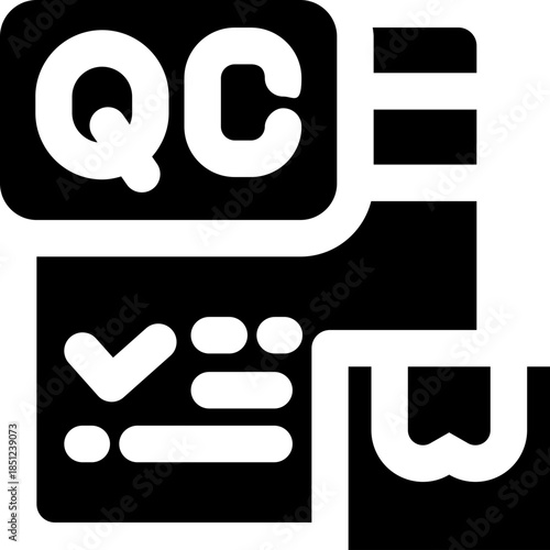 quality control glyph icon. Strong and solid vector icon for websites, mobile interfaces, presentations, and visual branding. High quality and easy to edit.