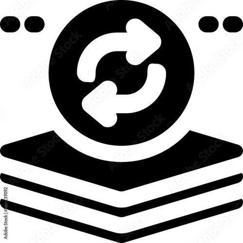 batch processing glyph icon. Strong and solid vector icon for websites, mobile interfaces, presentations, and visual branding. High quality and easy to edit.