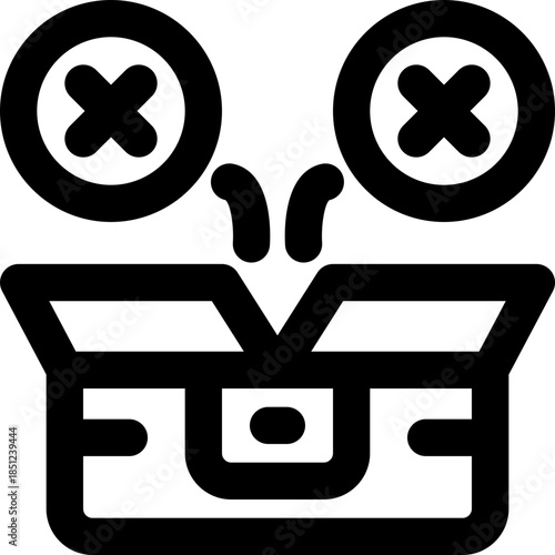 out of stock line icon. Clean and minimalist vector icon for websites, mobile apps, presentations, and logos. Fully scalable and customizable for any project.