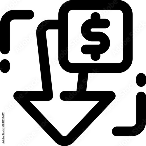 low price line icon. Clean and minimalist vector icon for websites, mobile apps, presentations, and logos. Fully scalable and customizable for any project.