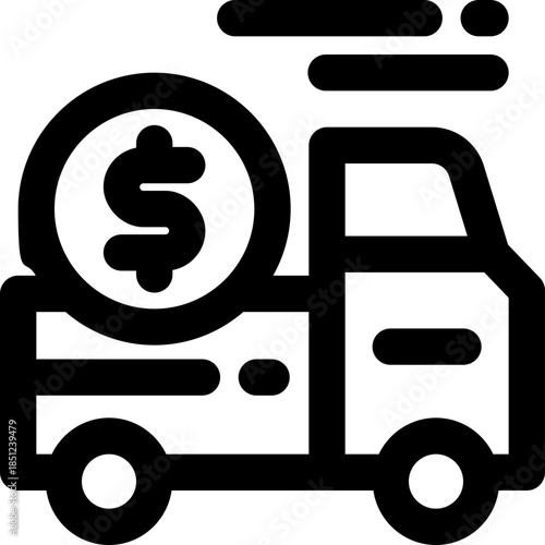 free delivery line icon. Clean and minimalist vector icon for websites, mobile apps, presentations, and logos. Fully scalable and customizable for any project.