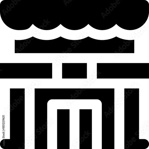 shop glyph icon. Strong and solid vector icon for websites, mobile interfaces, presentations, and visual branding. High quality and easy to edit.