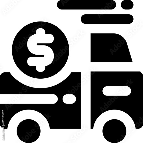 free delivery glyph icon. Strong and solid vector icon for websites, mobile interfaces, presentations, and visual branding. High quality and easy to edit.