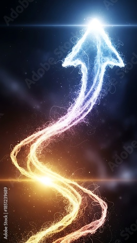 Wallpaper Mural Dynamic upward arrow of light conveys growth and achievement, ideal for technology, finance, and innovation themes showing positive direction and progress Torontodigital.ca