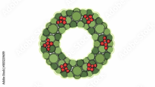 Minimal Christmas Wreath – Elegant Flat Vector